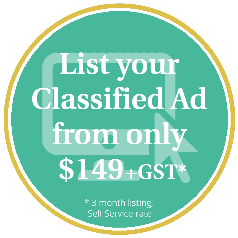 List your Classified Ad from only $149+GST