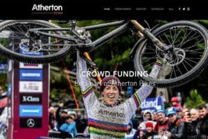 Rachel Atherton pictured on the Atherton Bikes website.