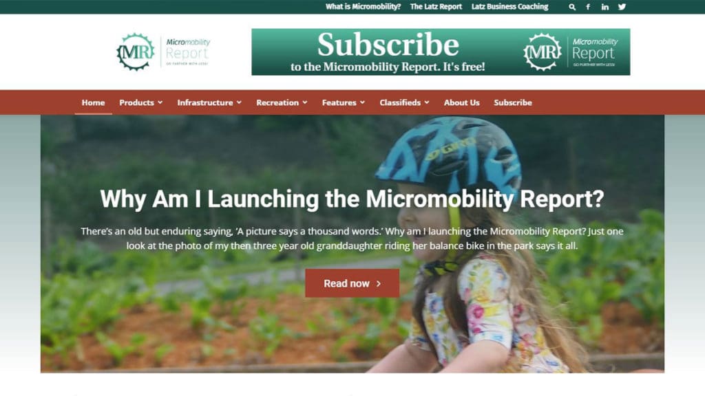Micromobility Report Website - Home Page