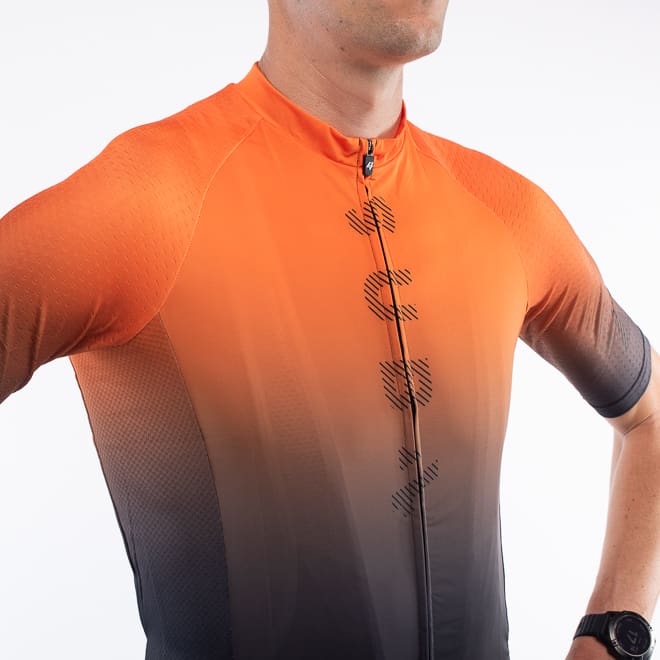 Longer arms and friction reducing dimpled arms/shoulders are standard features on the new Euro jersey.