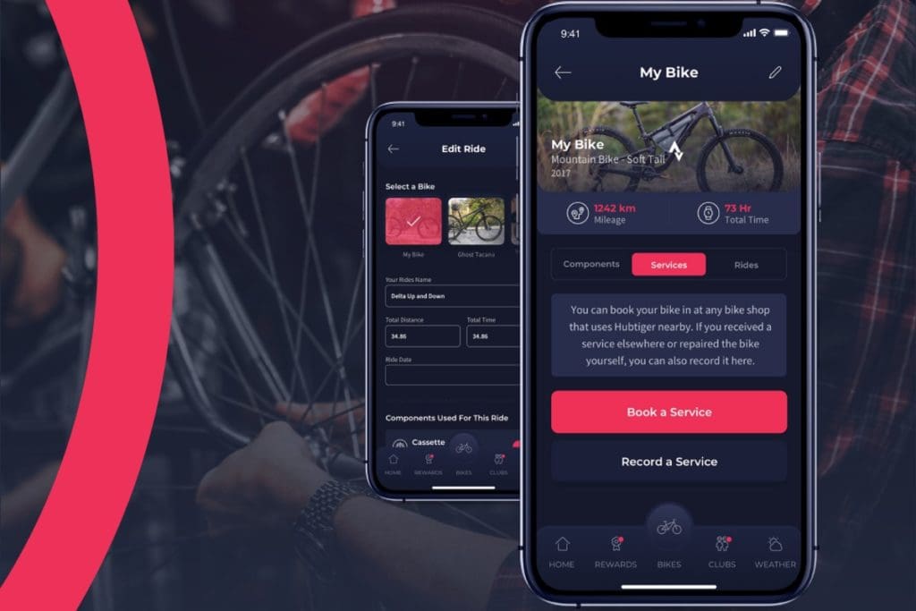 Hubtiger’s app alerts bike owners when specific bike parts are due for a service.
