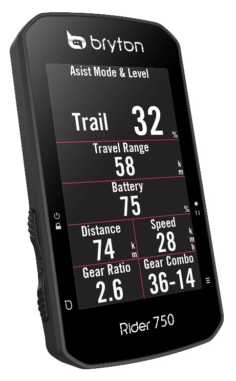 The Rider 750 integrates with a range of different eBikes to place assistance information, battery charge and potential range information at your fingertips.