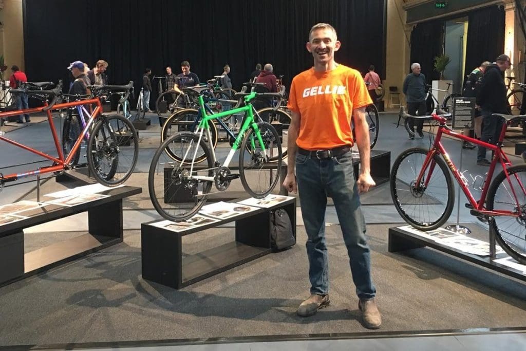 Ewen Gellie at the 2019 Handmade Bicycle Show Australia at Melbourne’s Seaworks.