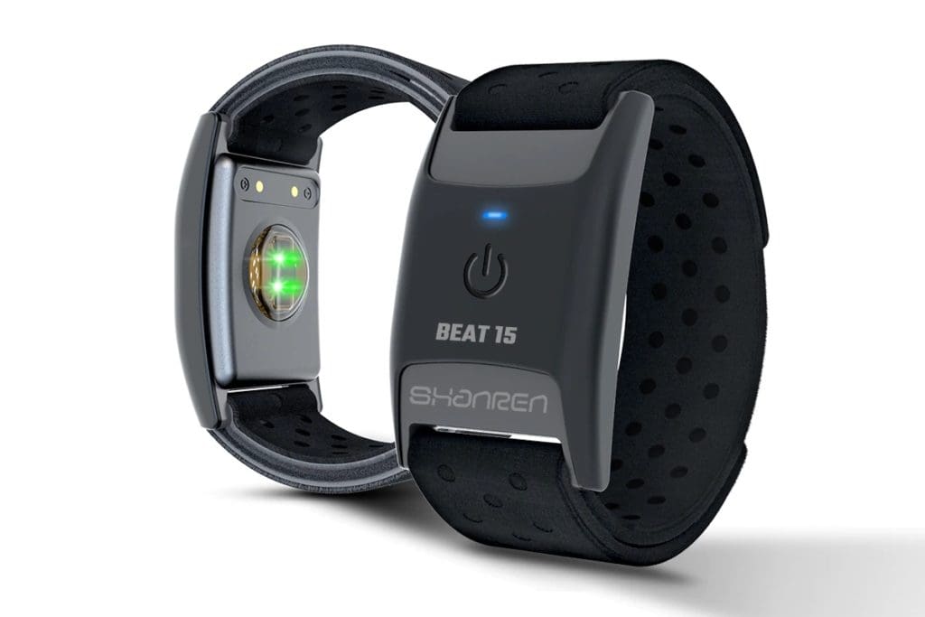The arm-mounted Beat 15 heart rate sensor presents a convenient alternative to chest-mounted straps.
