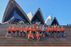 Our sunny Opera House finish after 1,100 kilometres mainly cloudy and often wet kilometres.