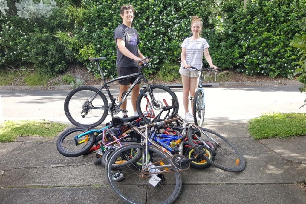 Pile of unused bicycles
