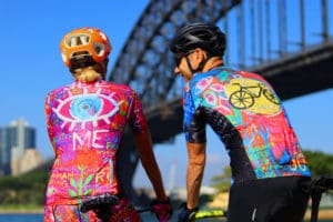 Riders wearing Cycology jerseys