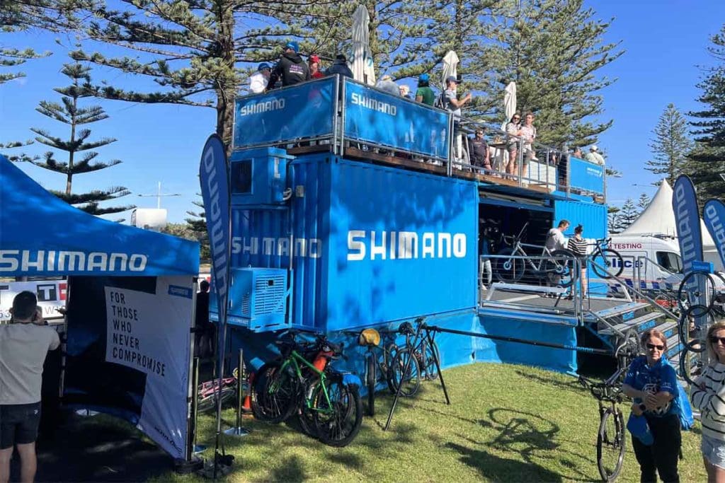 Shimano’s shipping container display