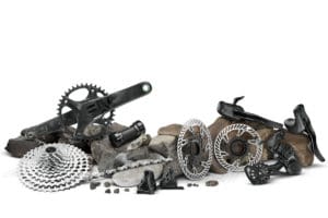 Pile of bicycle parts