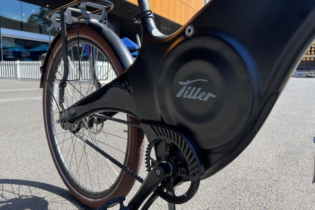 Close up of Tiller e-bike frame