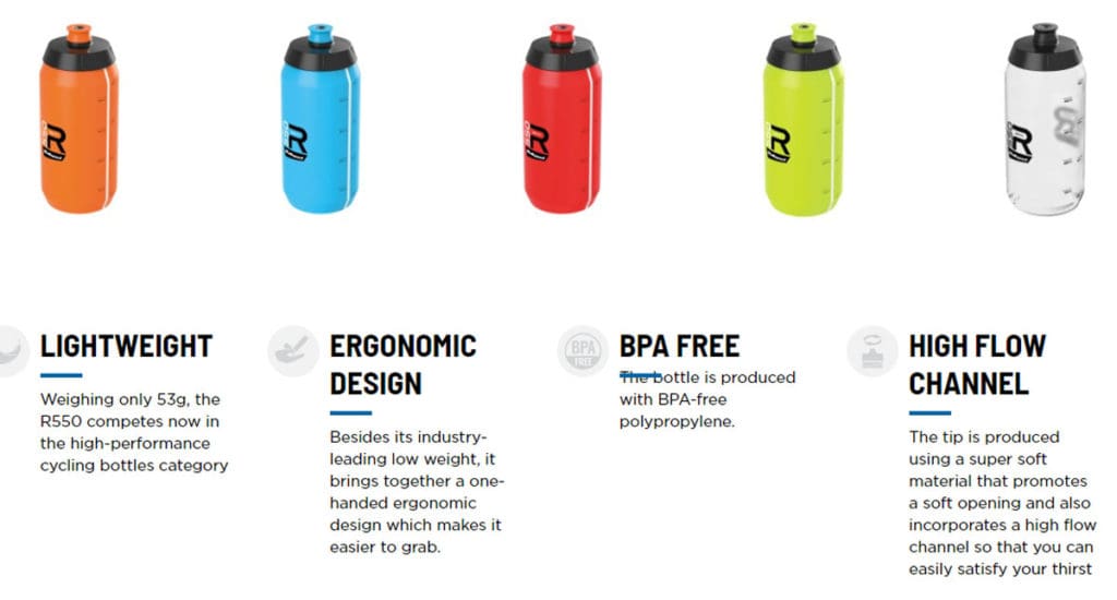 Polisport R range drink bottle features
