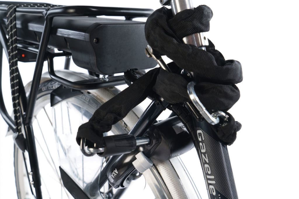 close up of bike lock on a bike