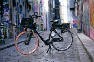 subscription service e-bike in city street