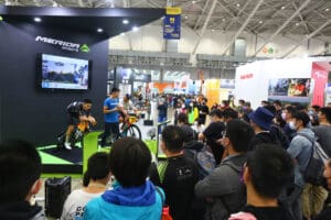 Group of people at Taipei Cycle event