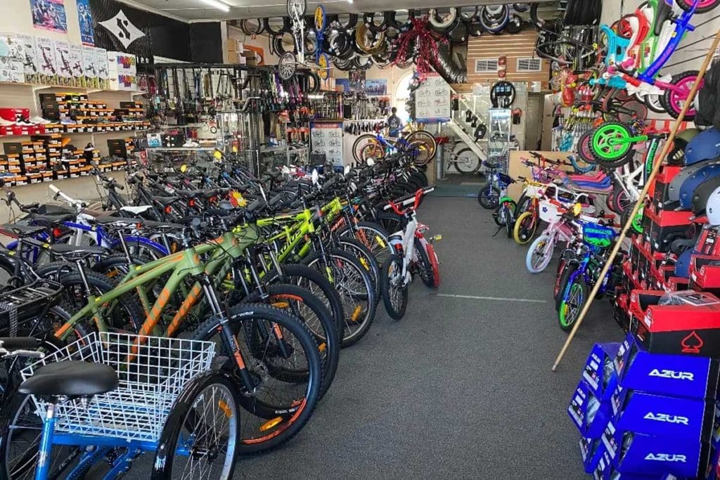 Interior of bicycle store