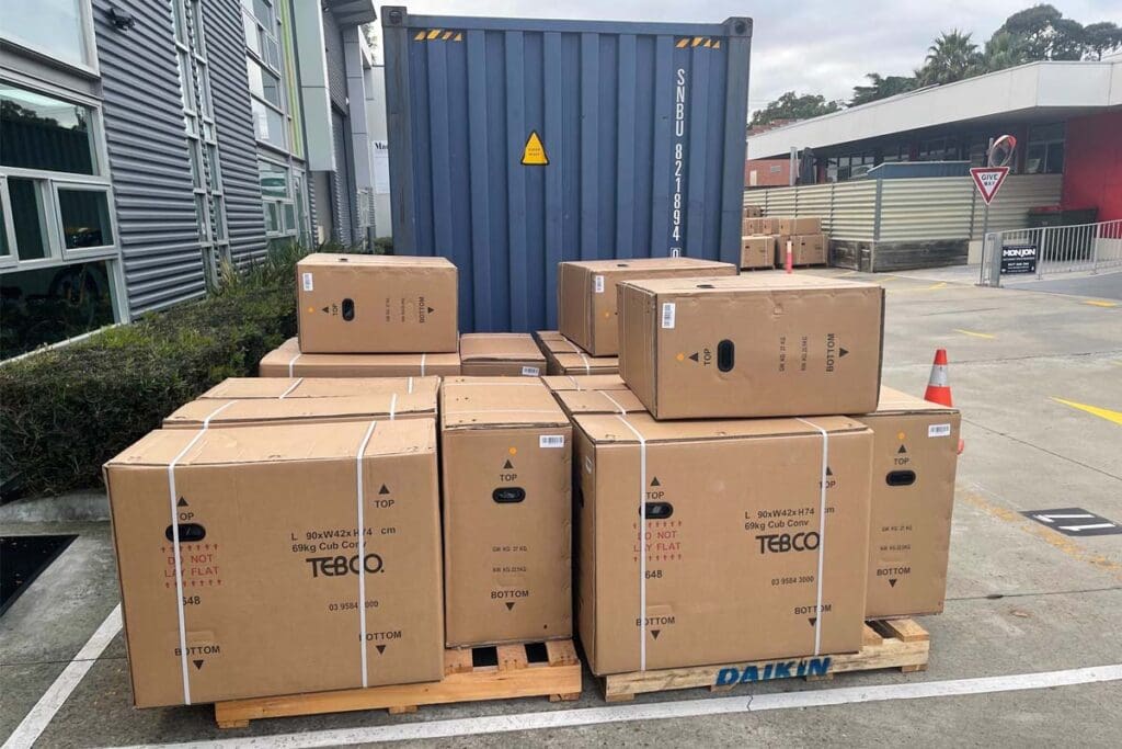 TEBCO boxes at loading dock