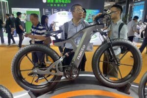 Electric bicycle on display at bike expo