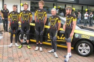 Team of cyclists