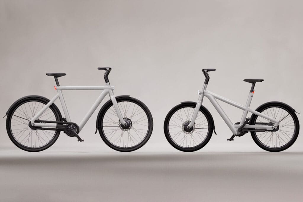 Product shot of two ebikes