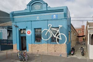 Exterior of bicycle store