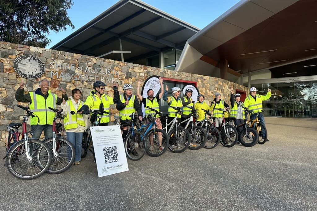 Group of charity bike riders