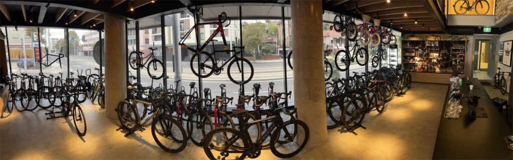 Interior view of bicycle shop