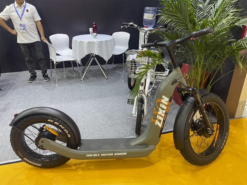 Off road e-scooter on display
