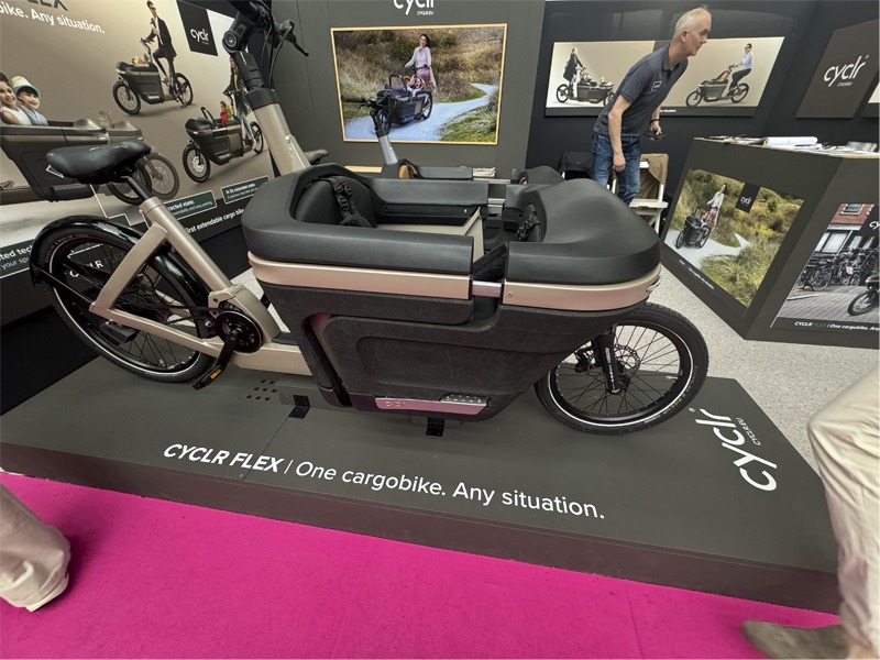 Extendable cargo bike on display at expo