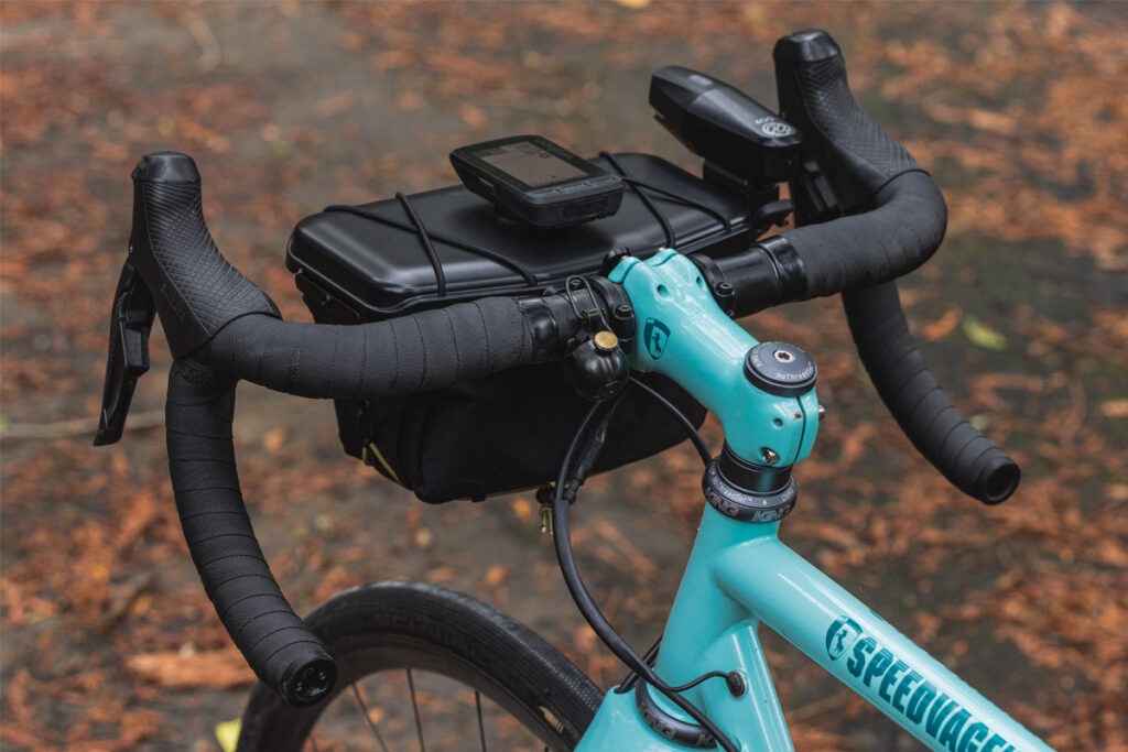 Bicycle handle bars with bag attached