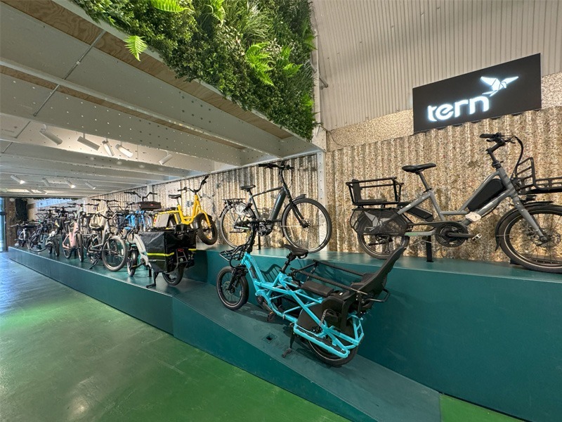 Large display of bicycles