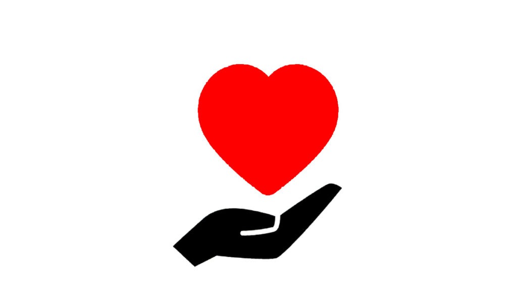 Hand holding heart icon