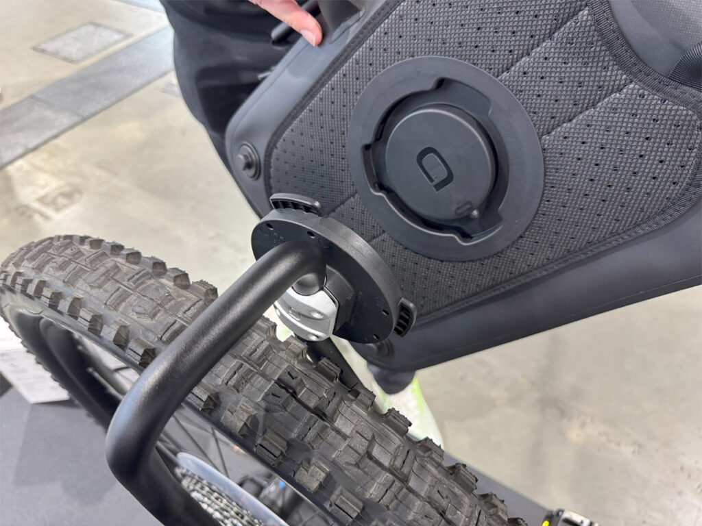 Close up of bicycle mounting system
