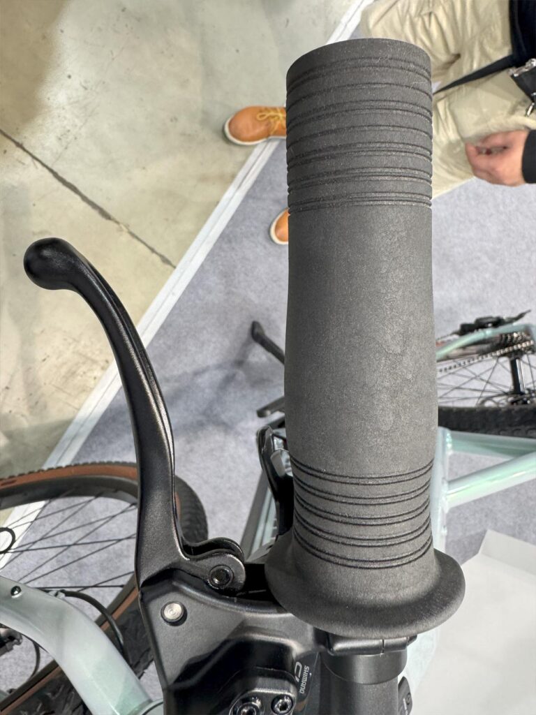 Close up shot of bicycle handle bar grips