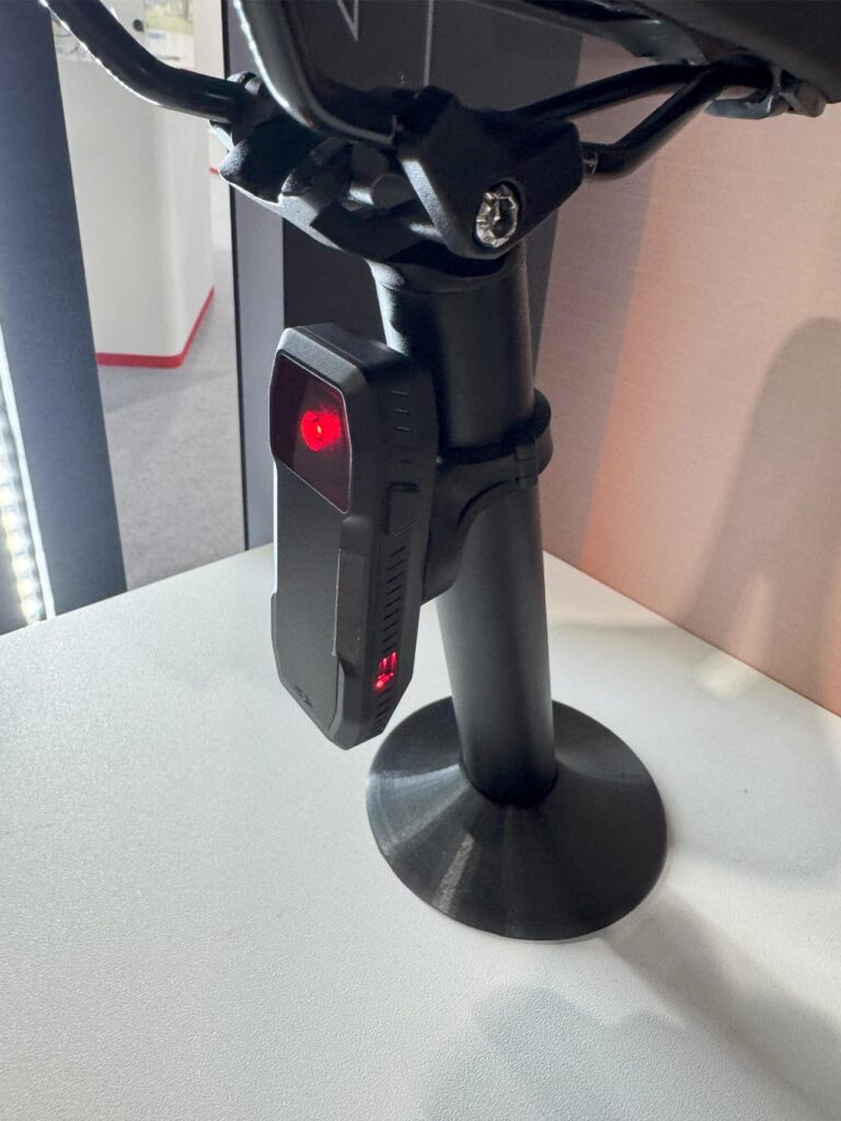 Close up view of a bike accessory