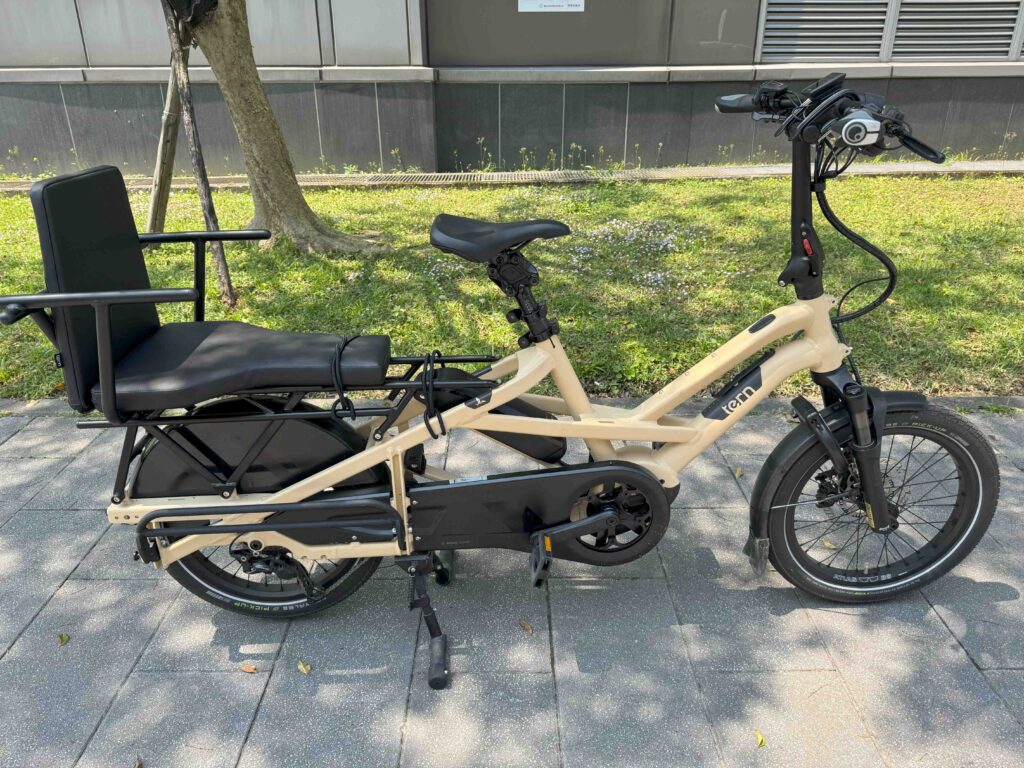 Electric cargo bike parken on the street
