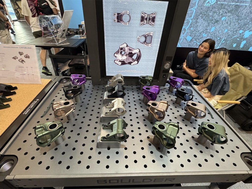 Bicycle components on display at expo