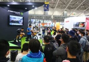Group of people at Taipei Cycle event