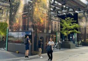 Atmospheric city streetscape expo at Eurobike 2024